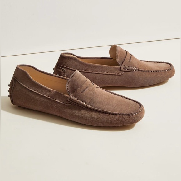 Jack Erwin Taupe Suede Parker Driving Loafer Men’s 13M Slip-On NWOB - Picture 1 of 9